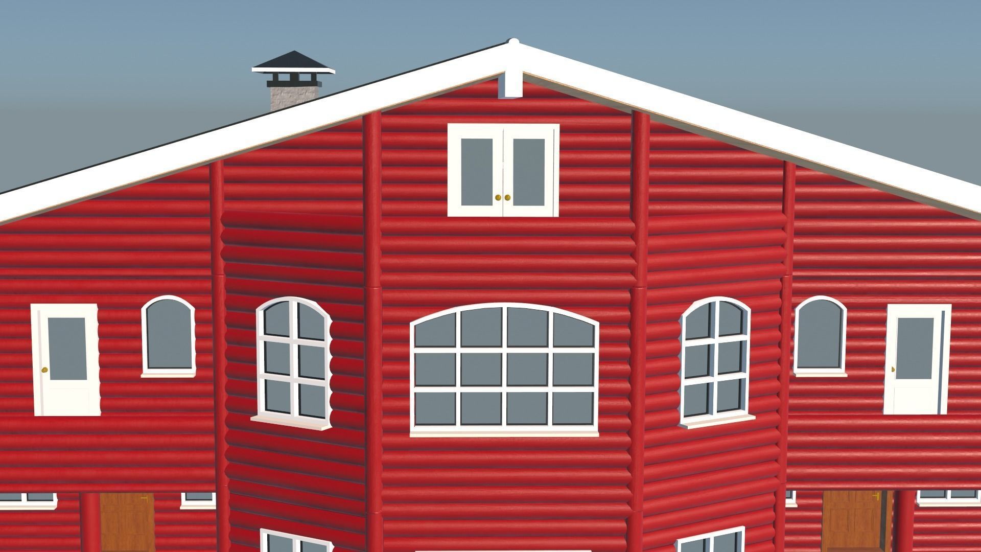 Log Cabin Painted 3D model_37