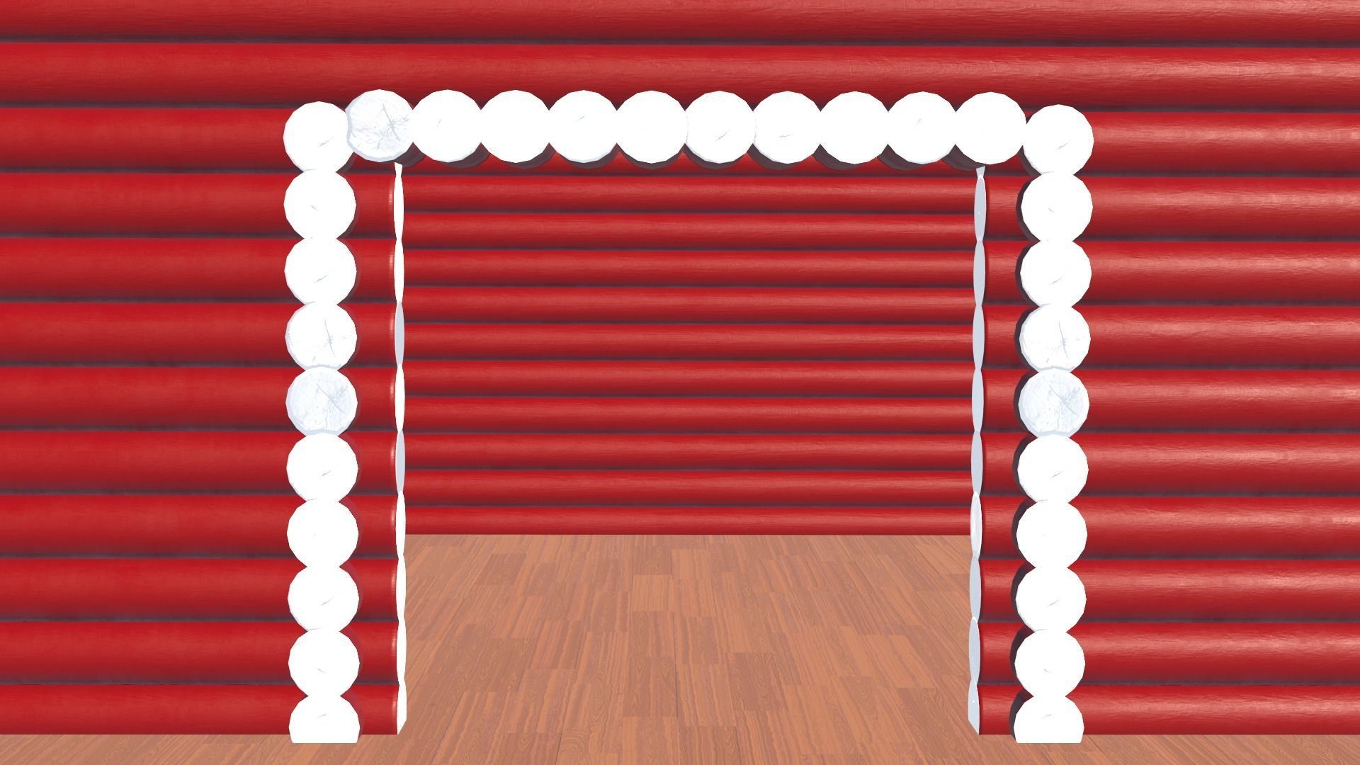 Log Cabin Painted 3D model_45