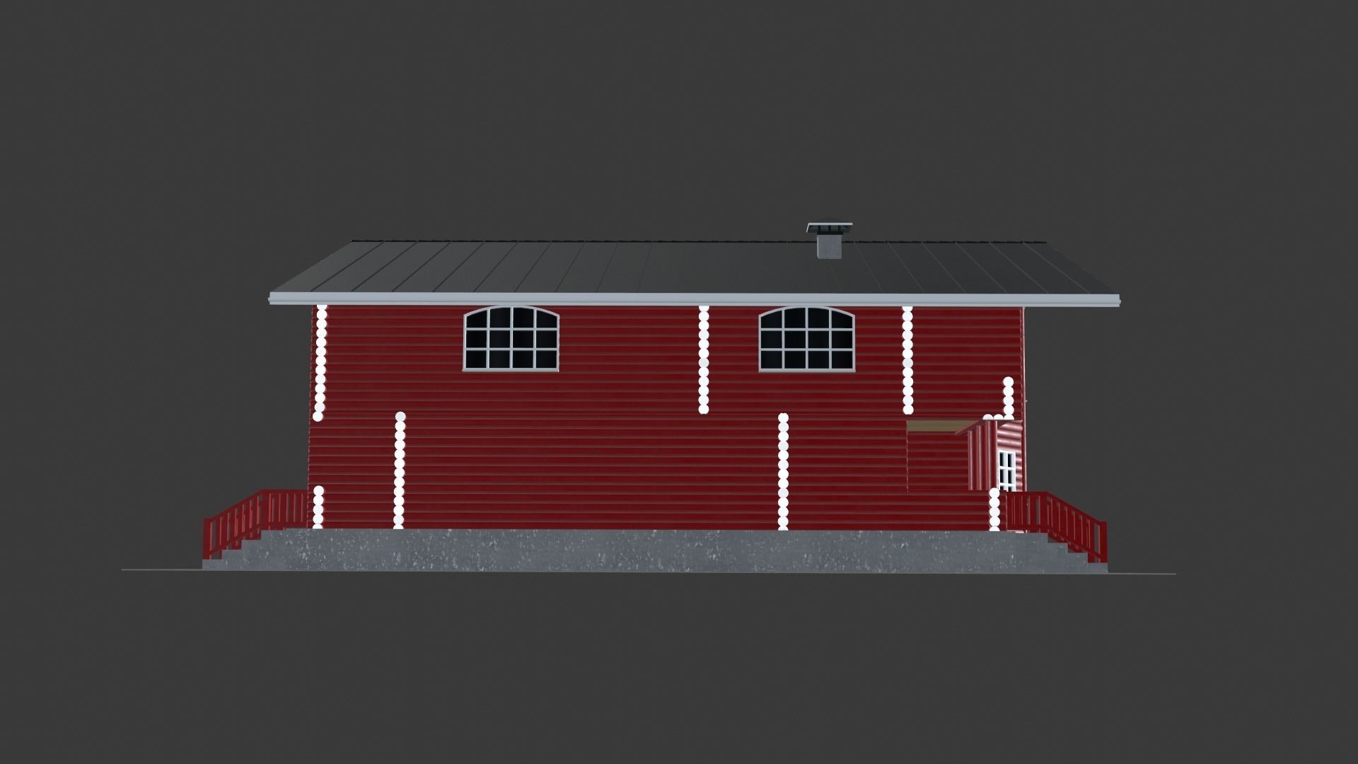 Log Cabin Painted 3D model_27