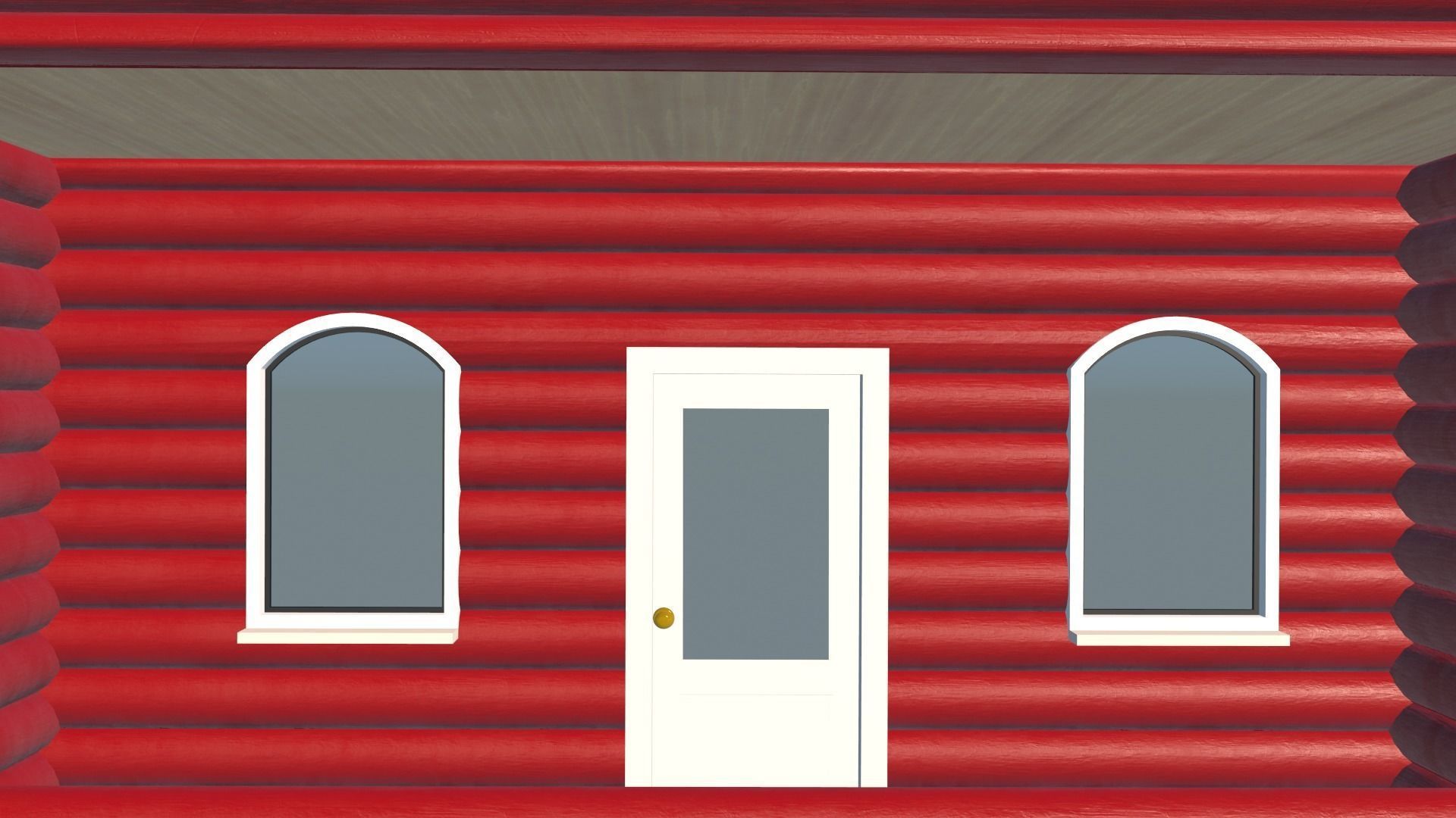 Log Cabin Painted 3D model_35