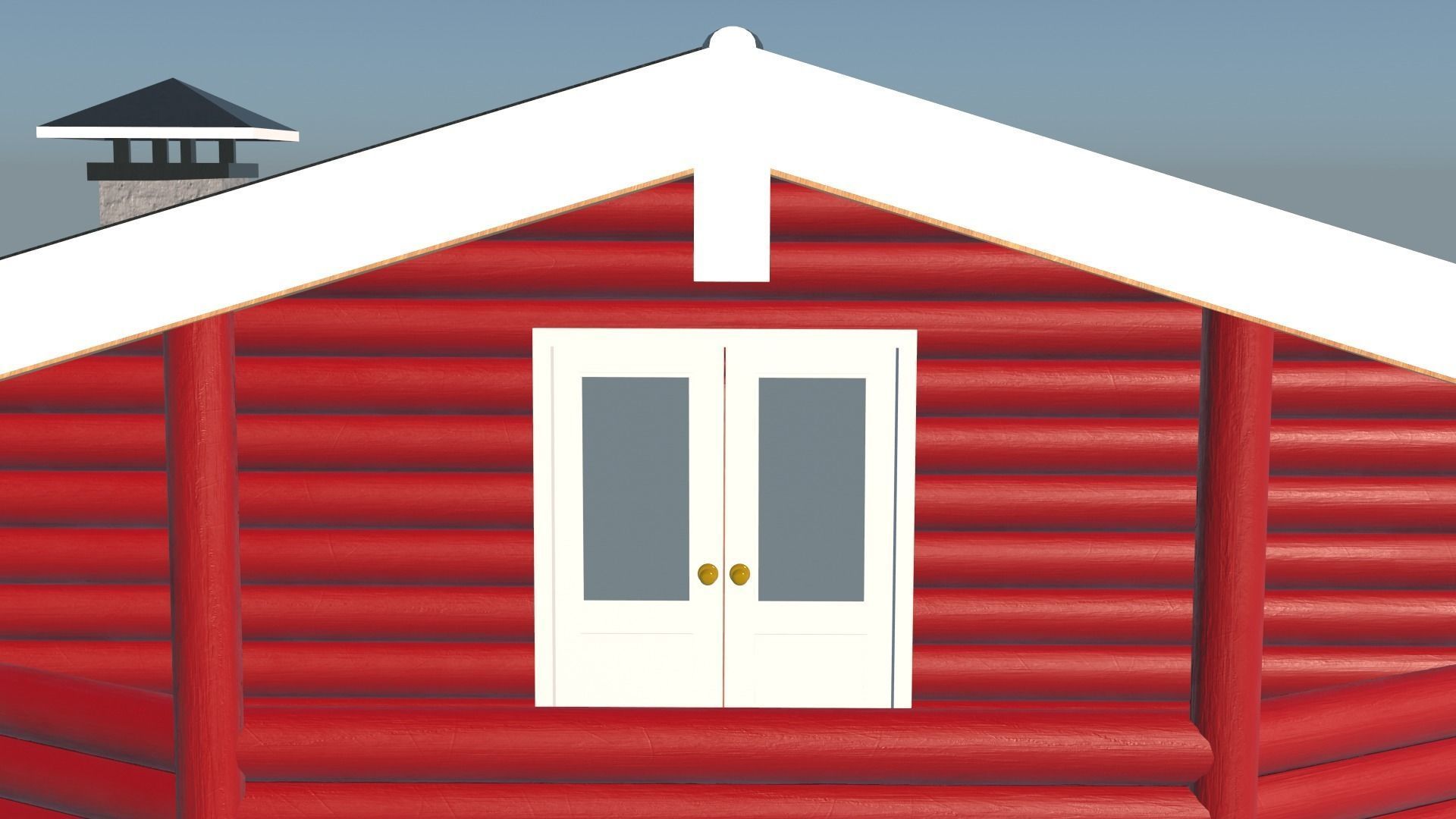 Log Cabin Painted 3D model_39