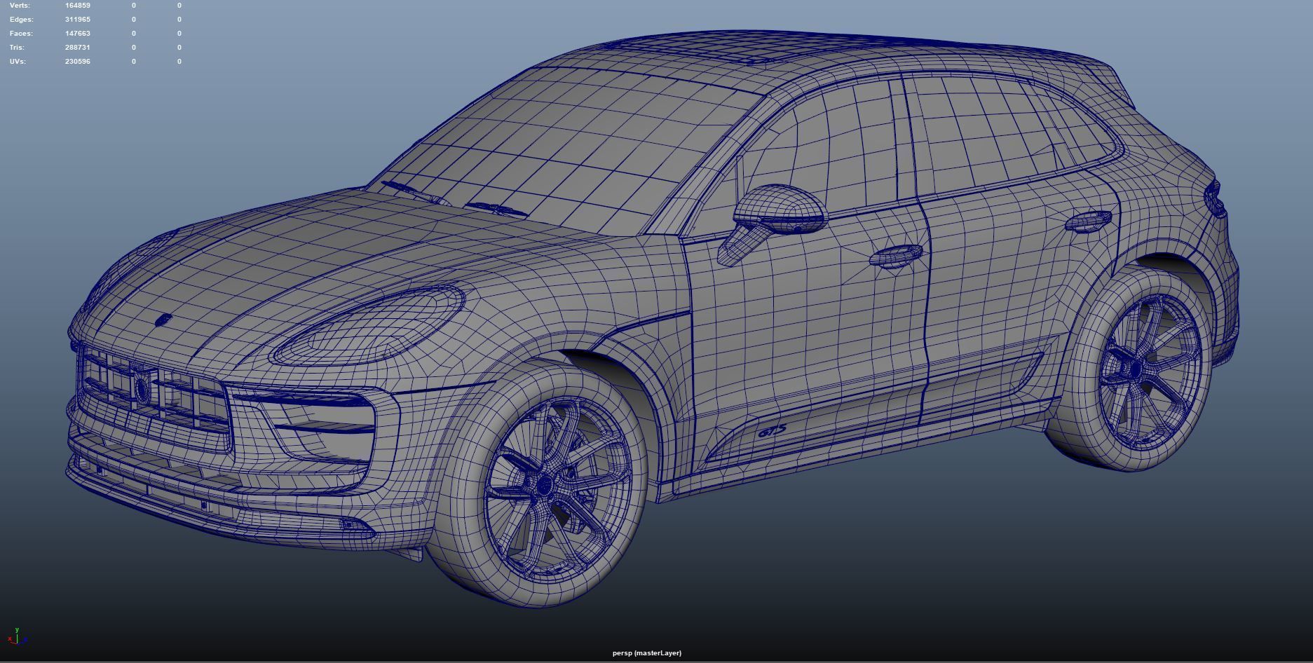 Porsche GTS macan 2022 Low-poly 3D model_10