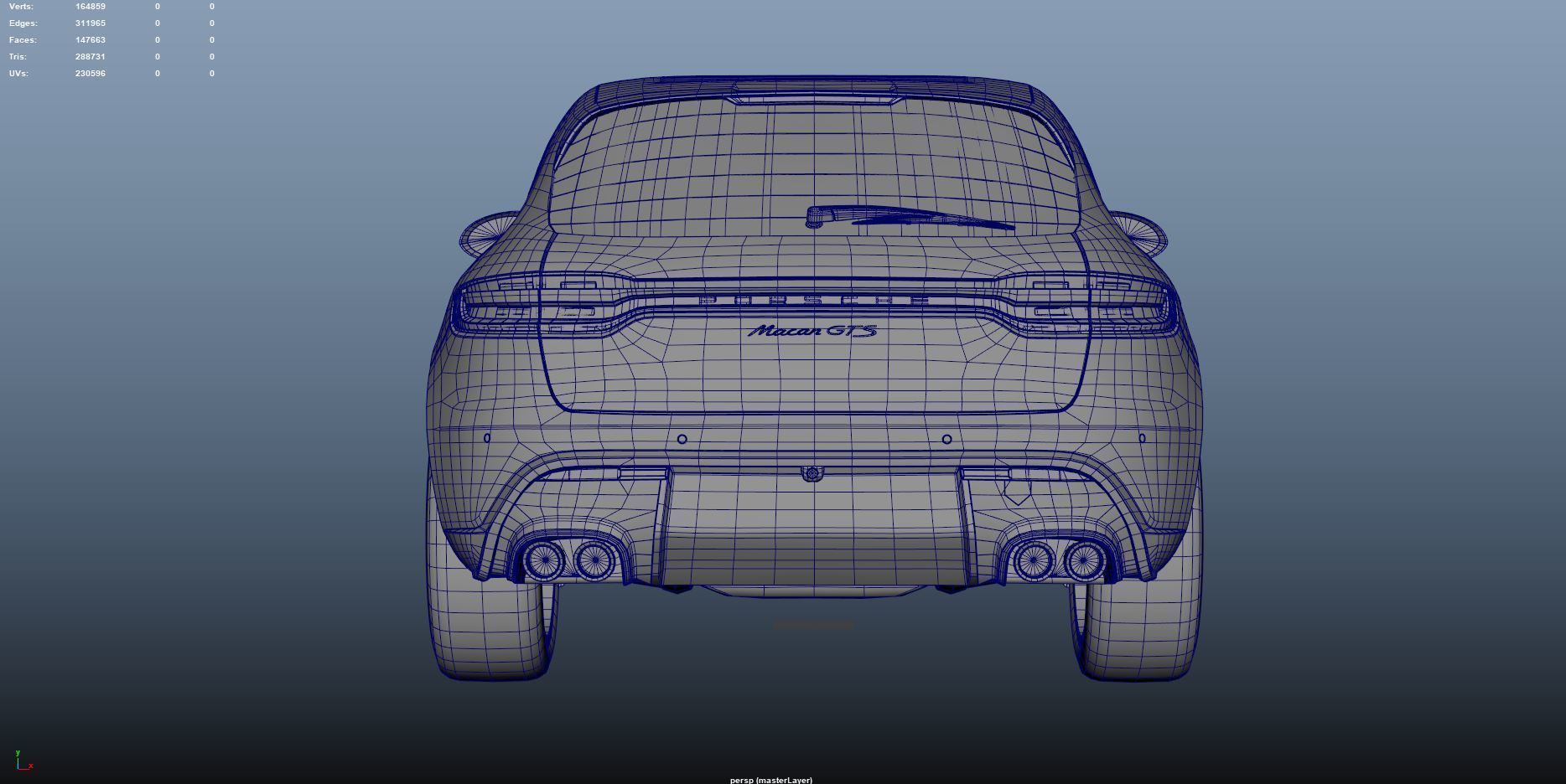 Porsche GTS macan 2022 Low-poly 3D model_15