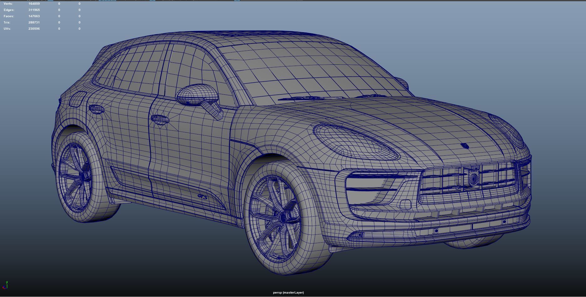 Porsche GTS macan 2022 Low-poly 3D model_12