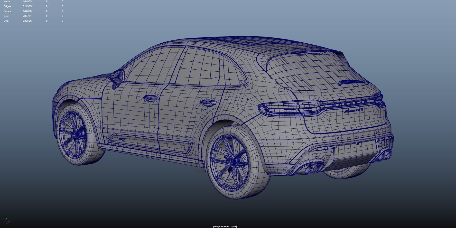 Porsche GTS macan 2022 Low-poly 3D model_14