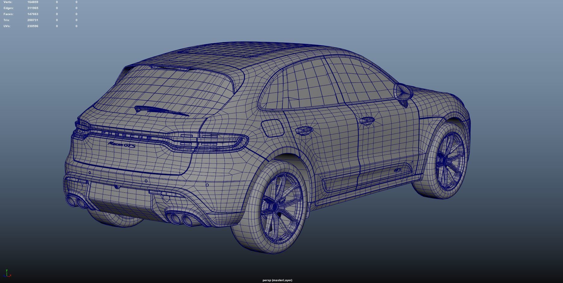 Porsche GTS macan 2022 Low-poly 3D model_13
