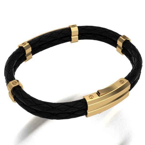 MEN LEATHER BRACELET  3D print model_2