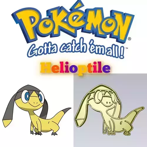 Amazing Pokemon Helioptile Cookie Cutter Stamp Cake Decorating 