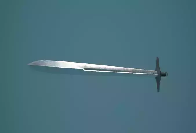Old Steel Medieval Sword Low-poly 3D model