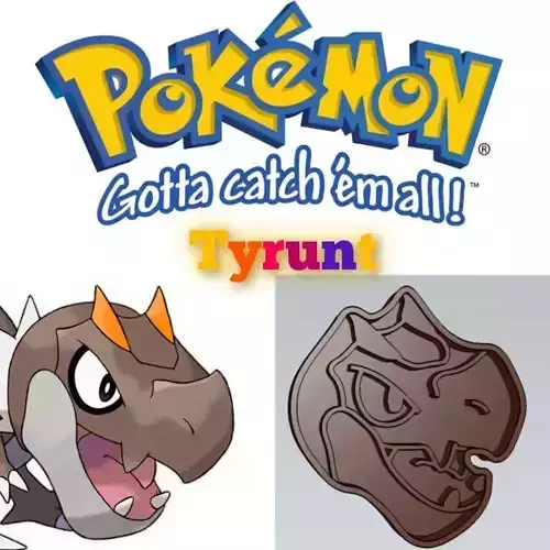 Amazing Pokemon Tyrunt Cookie Cutter Stamp Cake Decorating 