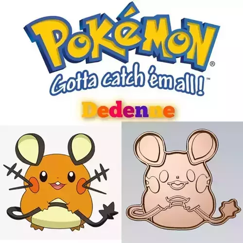 Amazing Pokemon Dedenne Cookie Cutter Stamp Cake Decorating  3D model