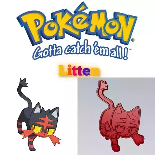 Amazing Pokemon Litten Cookie Cutter Stamp Cake Decorating 