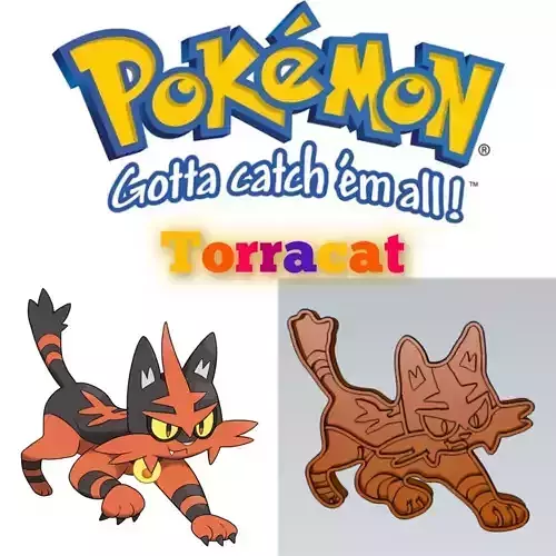 Amazing Pokemon Torracat Cookie Cutter Stamp Cake Decorating 