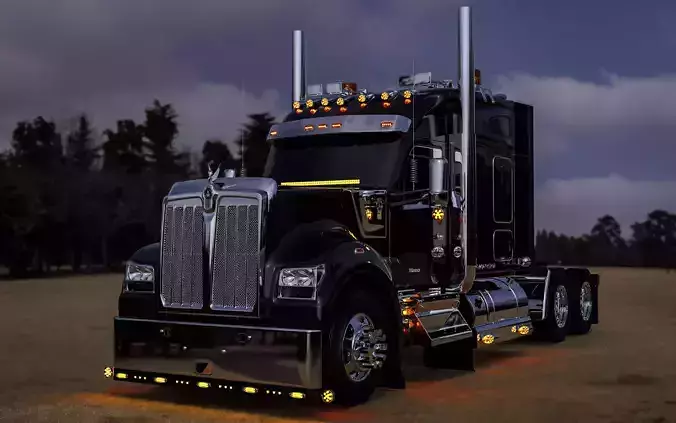 Kenworth W990 Custom 3D Model 