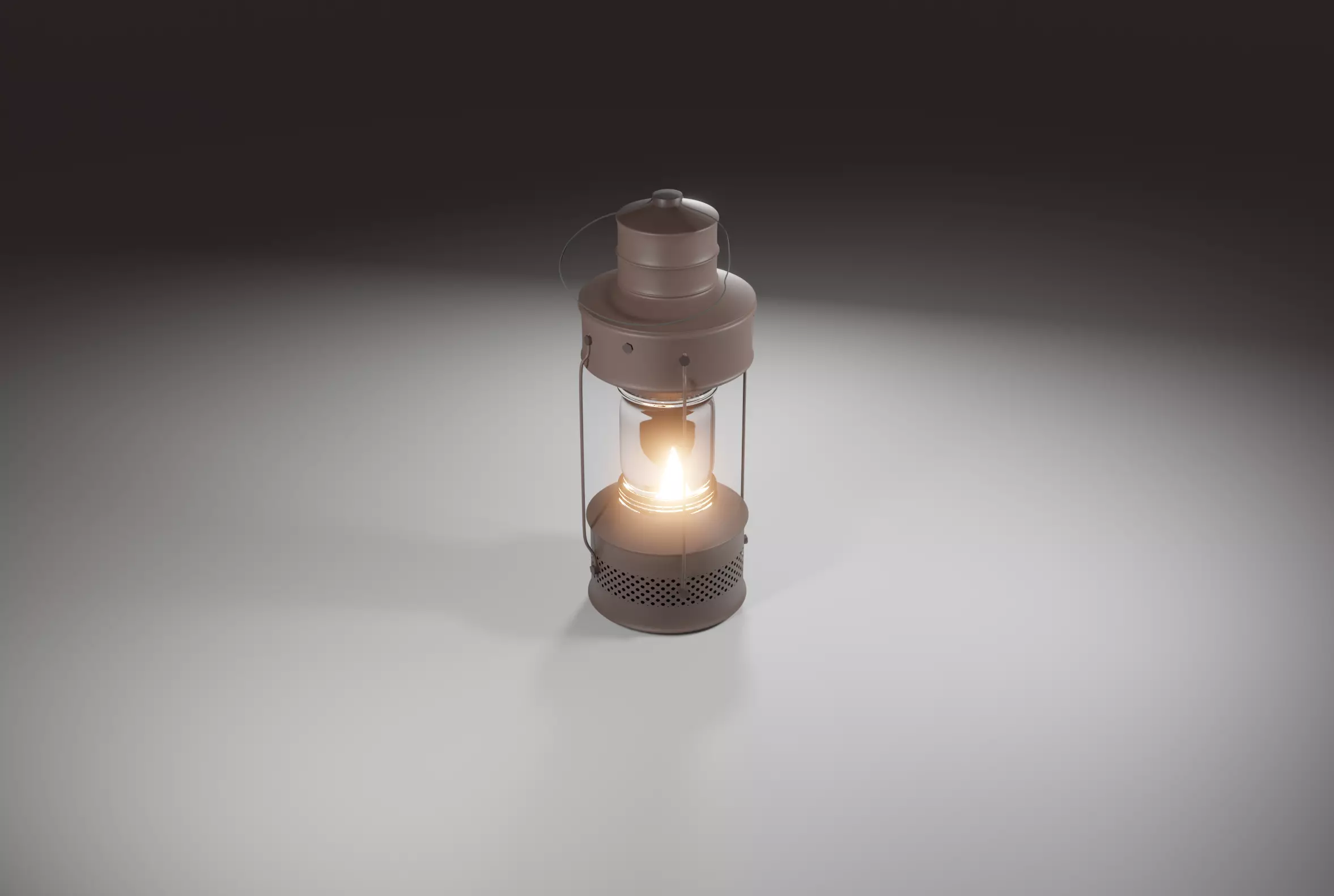 Low-Poly old latern Low-poly 3D model_0