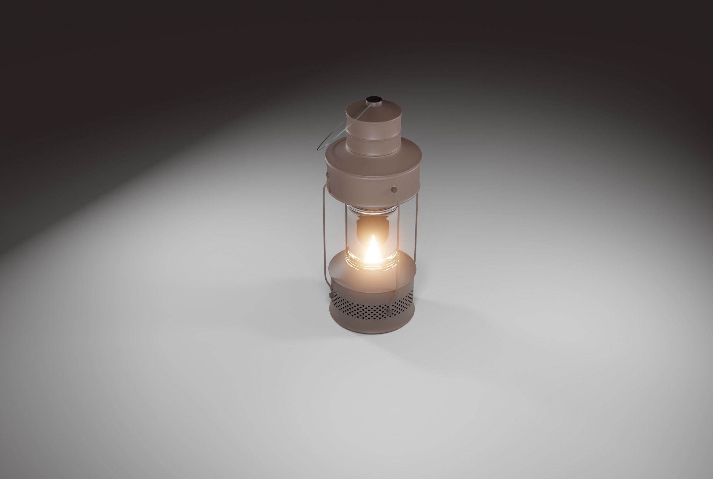 Low-Poly old latern Low-poly 3D model_2