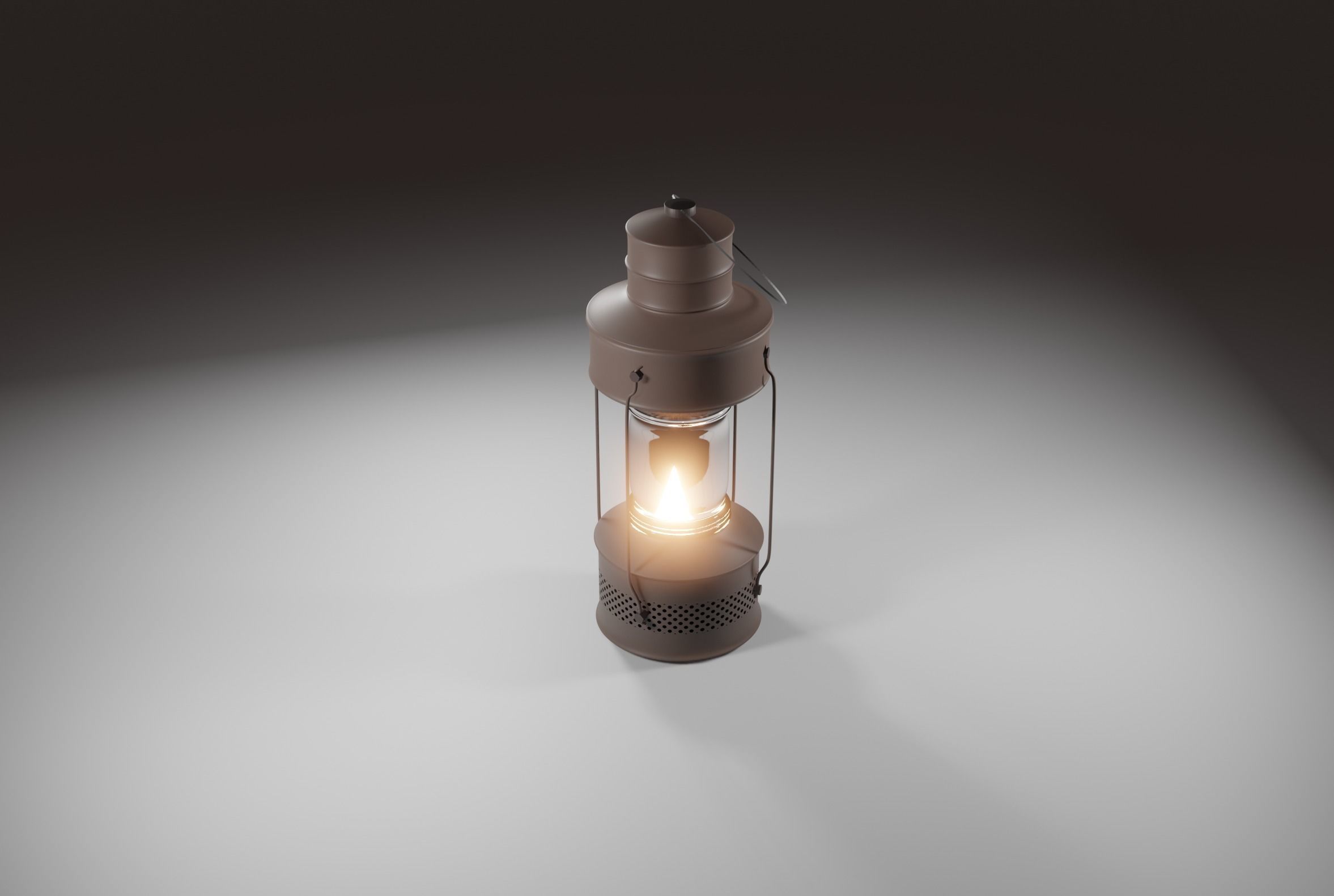 Low-Poly old latern Low-poly 3D model_7