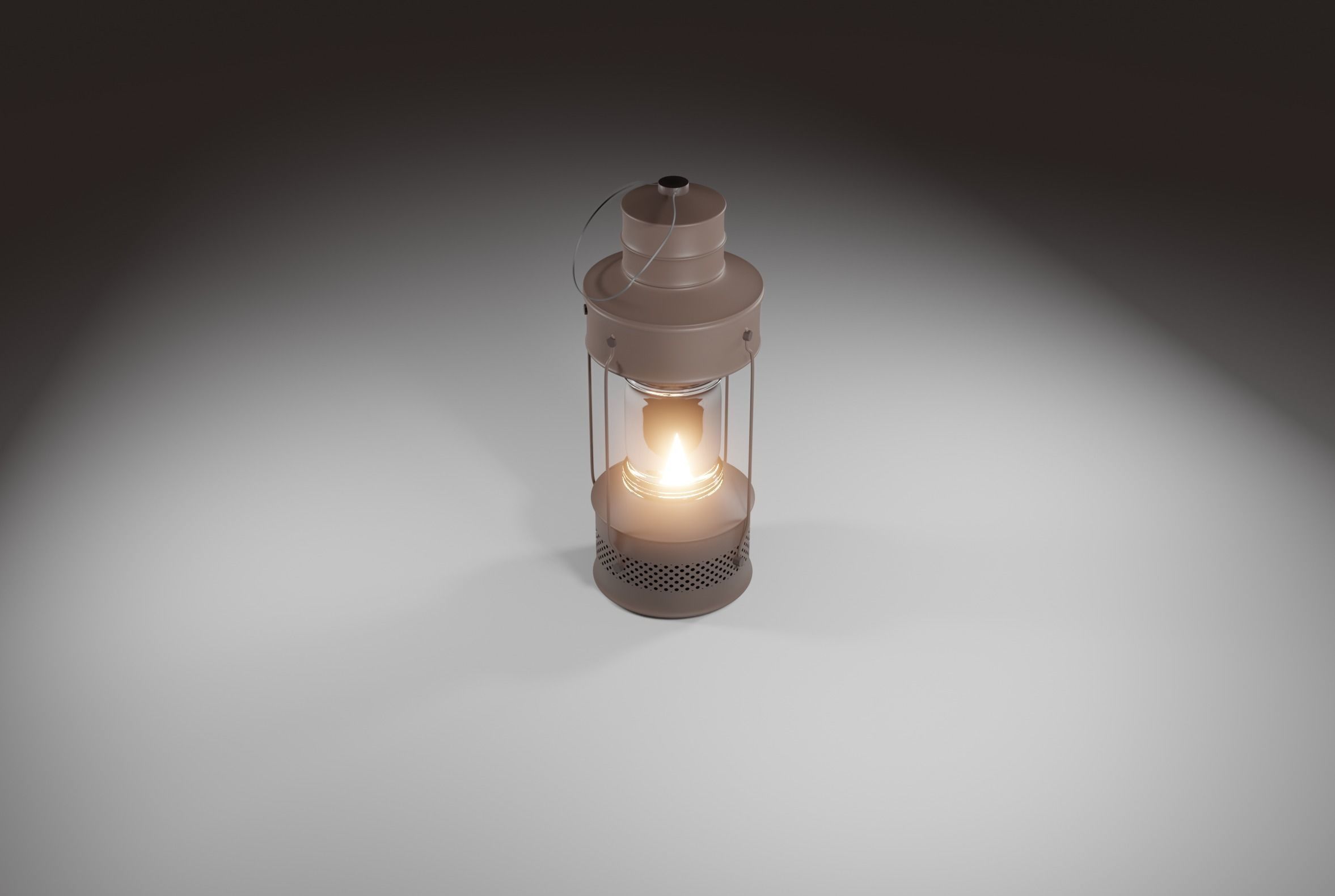 Low-Poly old latern Low-poly 3D model_1