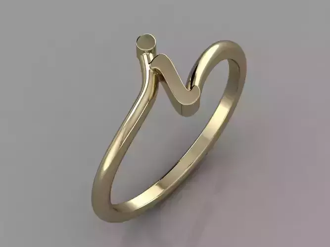 Alphabet Ring I 3D print model