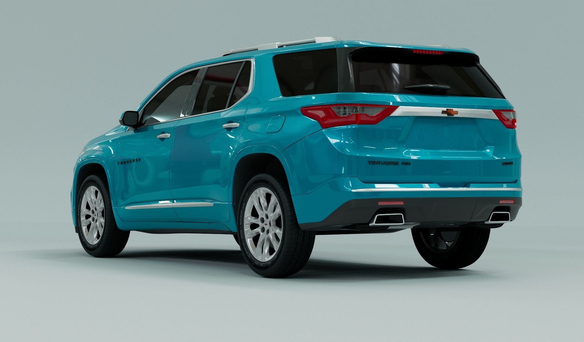 Chevrolet Traverse 2022 Low-poly 3D model_7