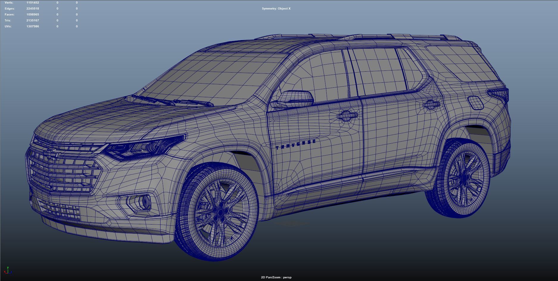 Chevrolet Traverse 2022 Low-poly 3D model_10