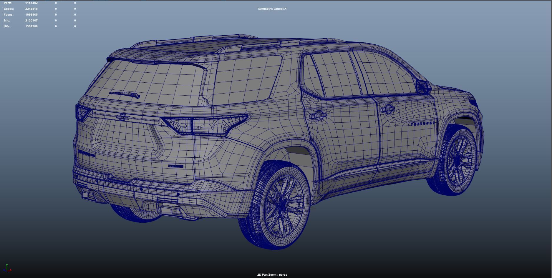 Chevrolet Traverse 2022 Low-poly 3D model_11