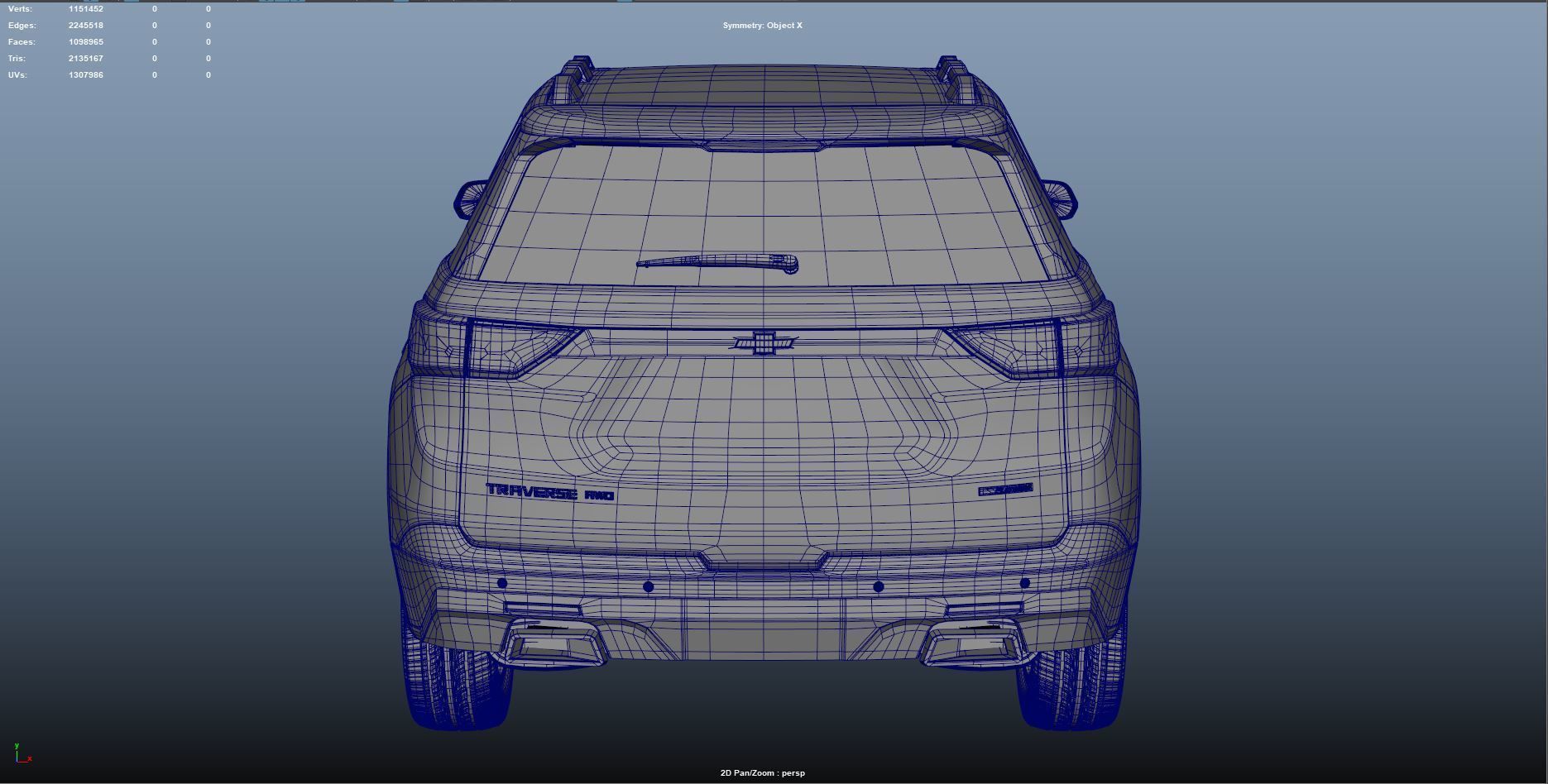 Chevrolet Traverse 2022 Low-poly 3D model_13