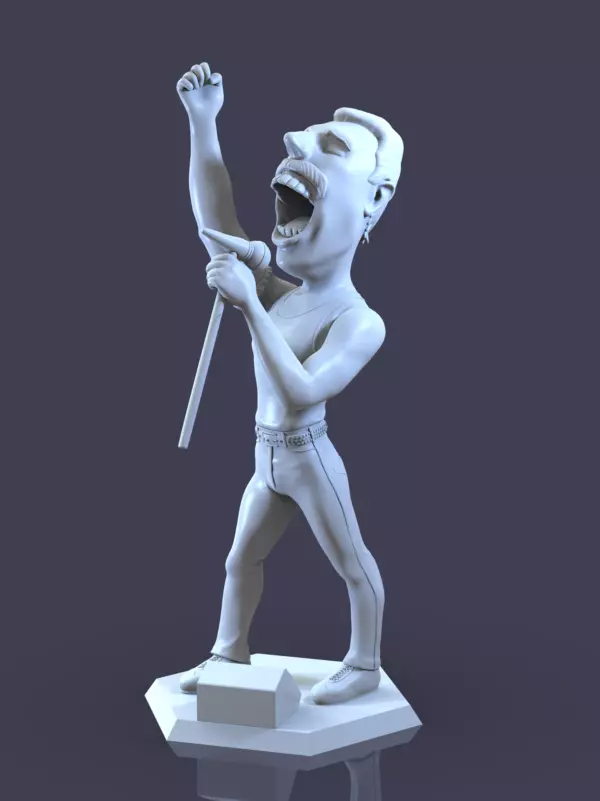 Freddie Mercury Cartoon Style 3D print model_0