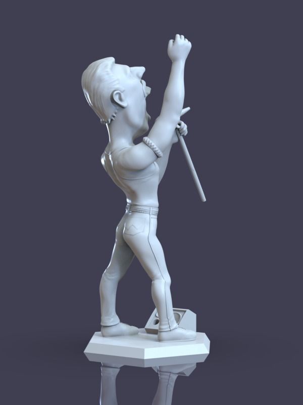Freddie Mercury Cartoon Style 3D print model_1