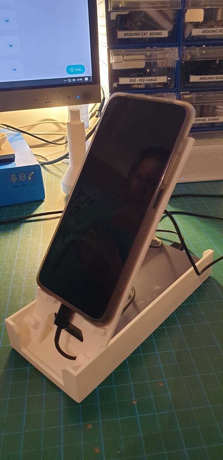 GSM Phone Powerbank Charge Stand  3D print model_6