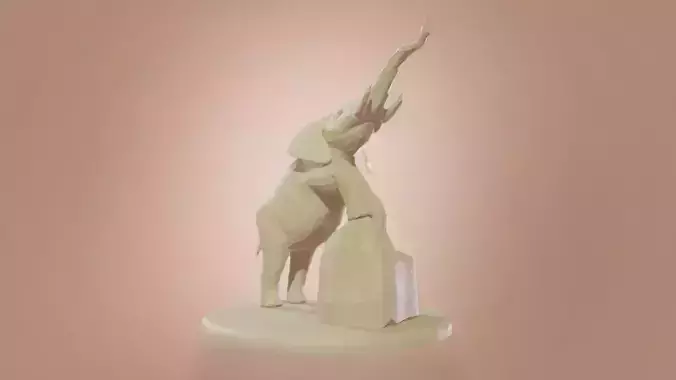  Low Poly Elephant Model Print Ready - Low Poly Elephant Statue