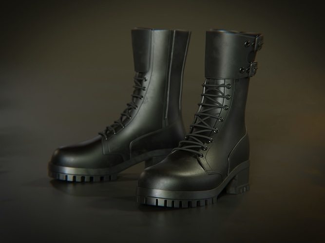 Military Style Boots 3D model