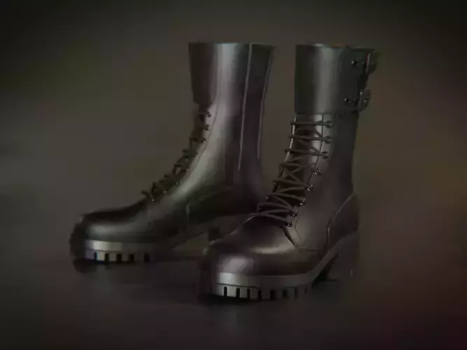 Military Style Boots 3D model