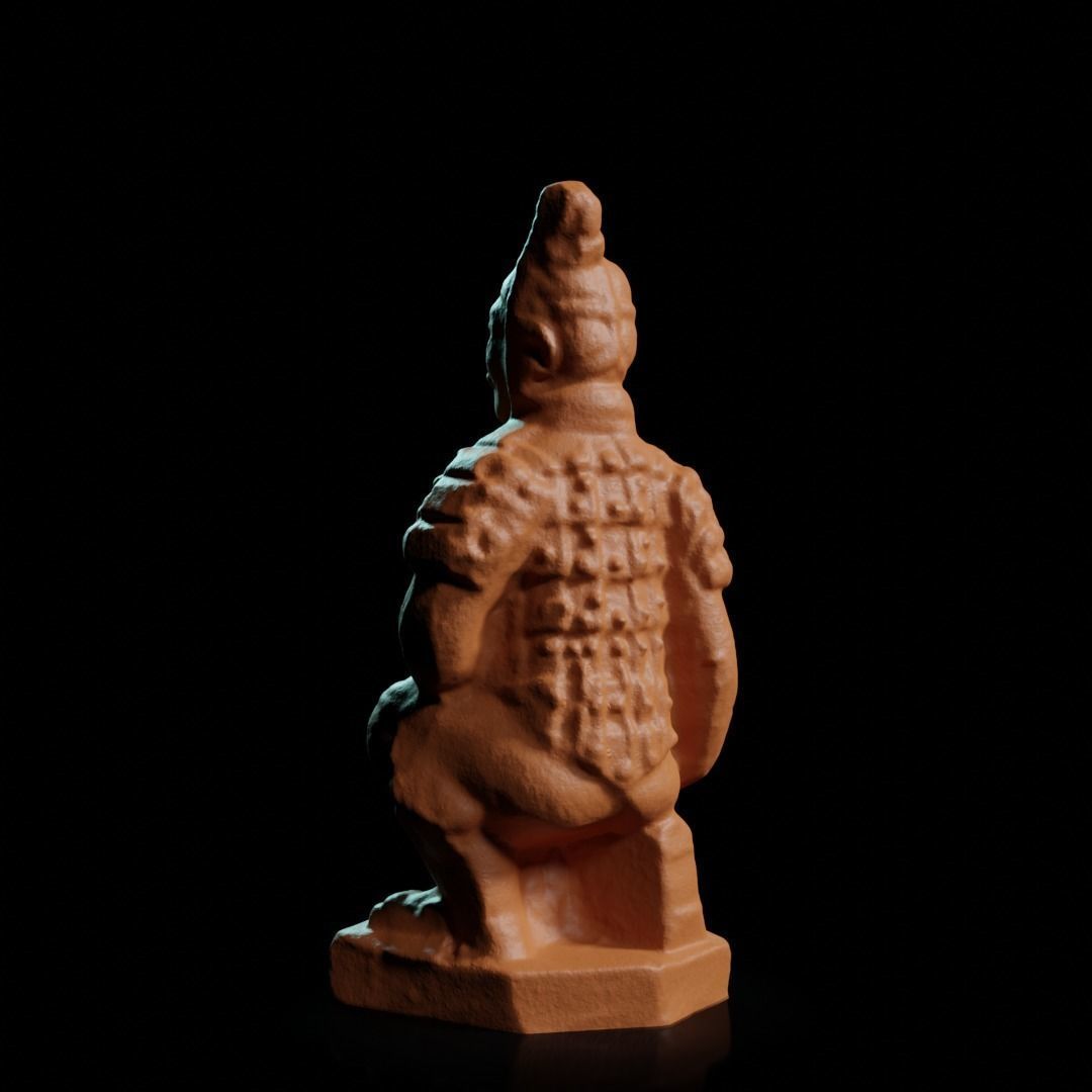chinese kneeling terracotta warrior figurine  3D print model_5