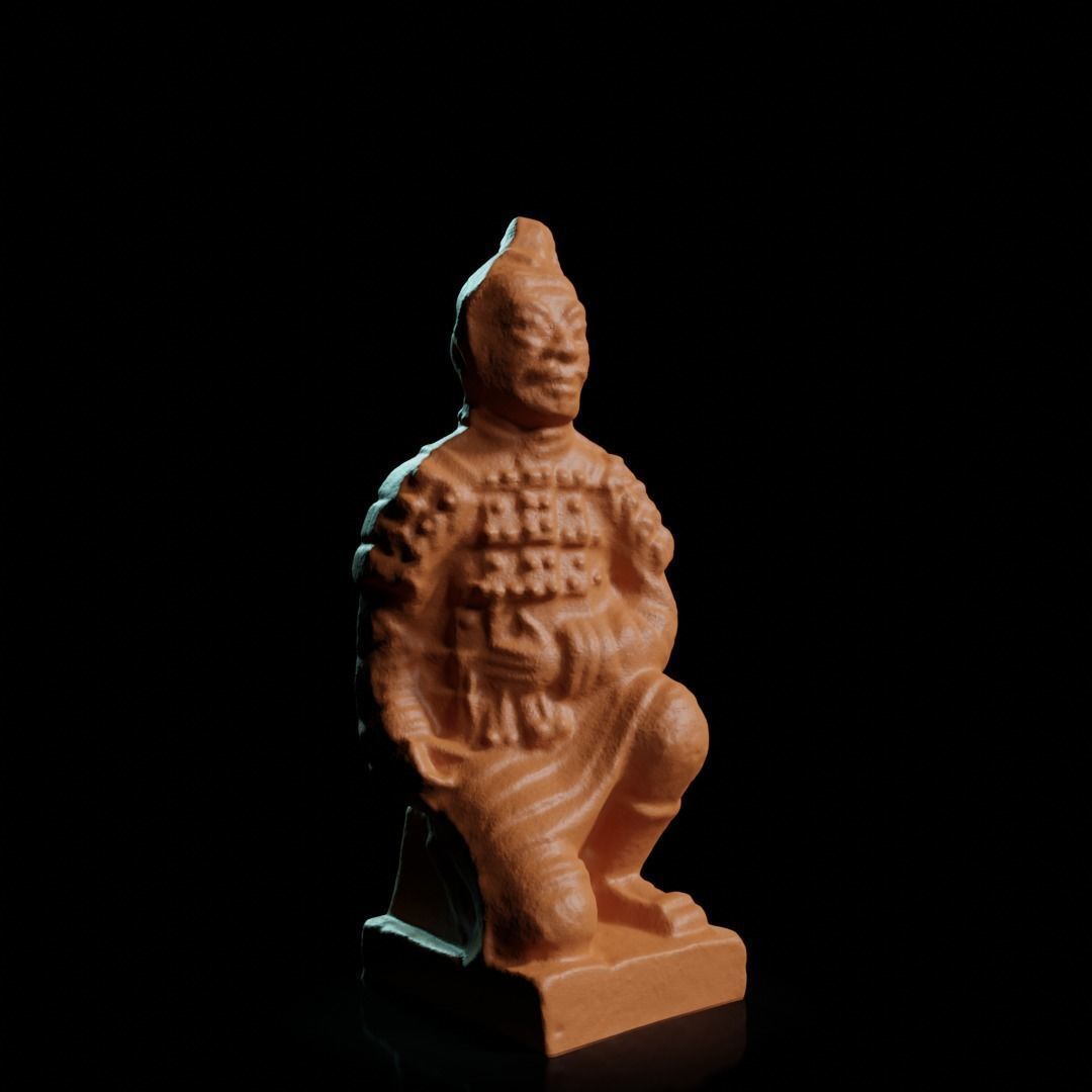 chinese kneeling terracotta warrior figurine  3D print model_1
