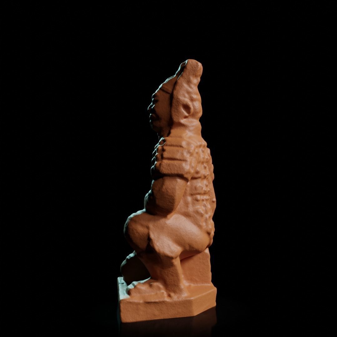 chinese kneeling terracotta warrior figurine  3D print model_6