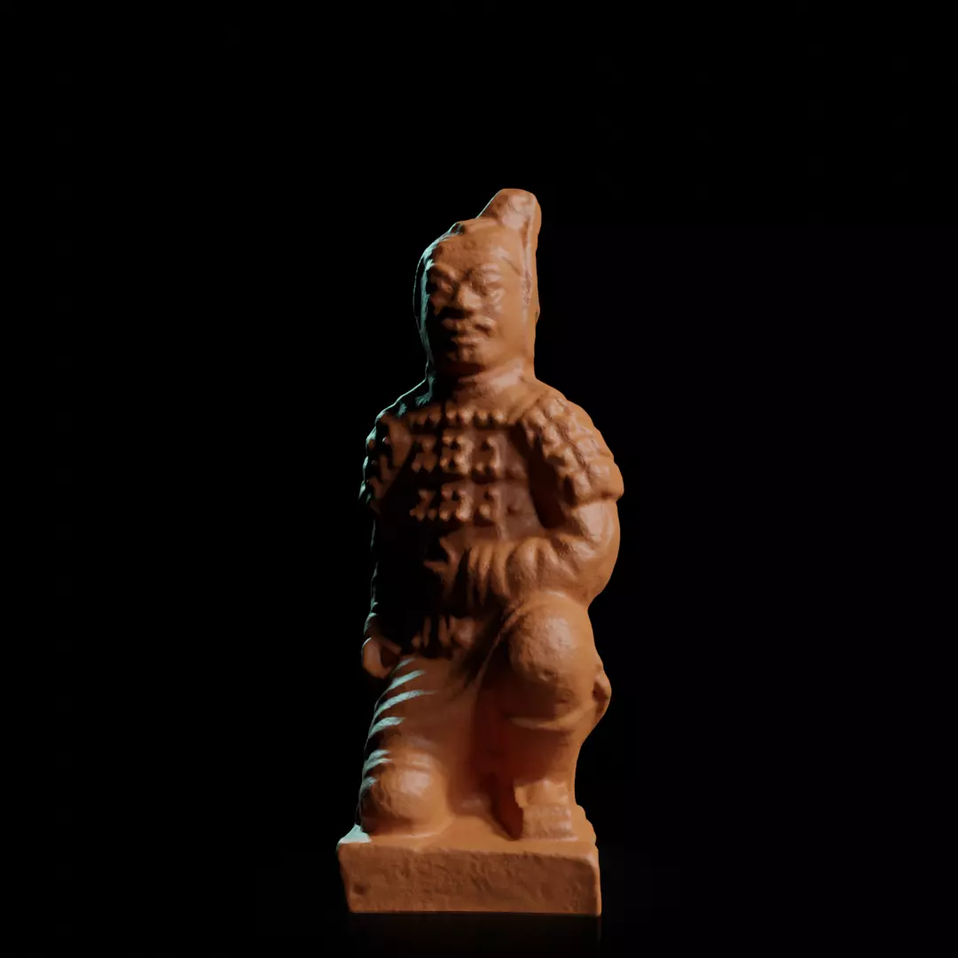 chinese kneeling terracotta warrior figurine  3D print model_0