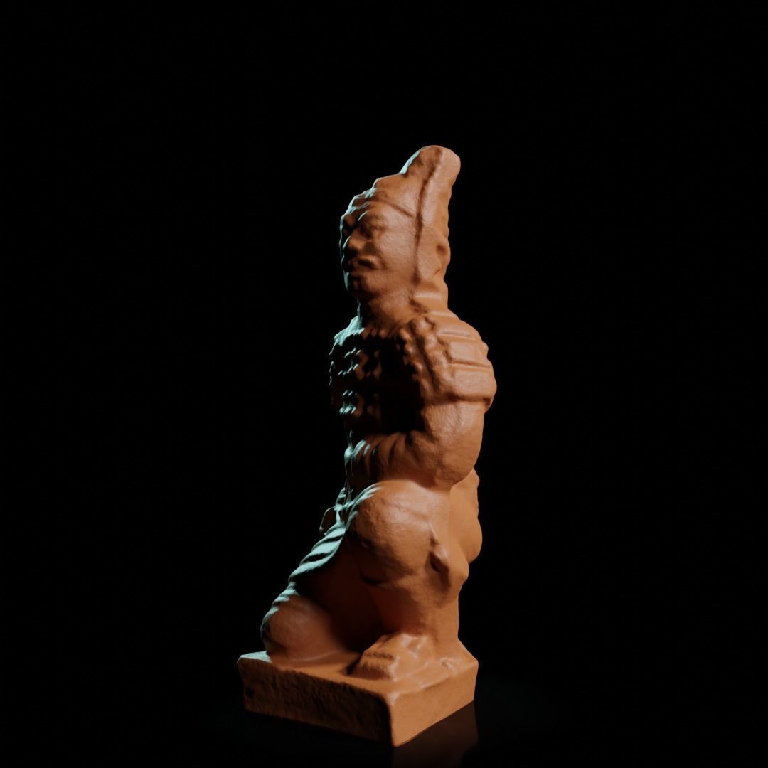 chinese kneeling terracotta warrior figurine  3D print model_7