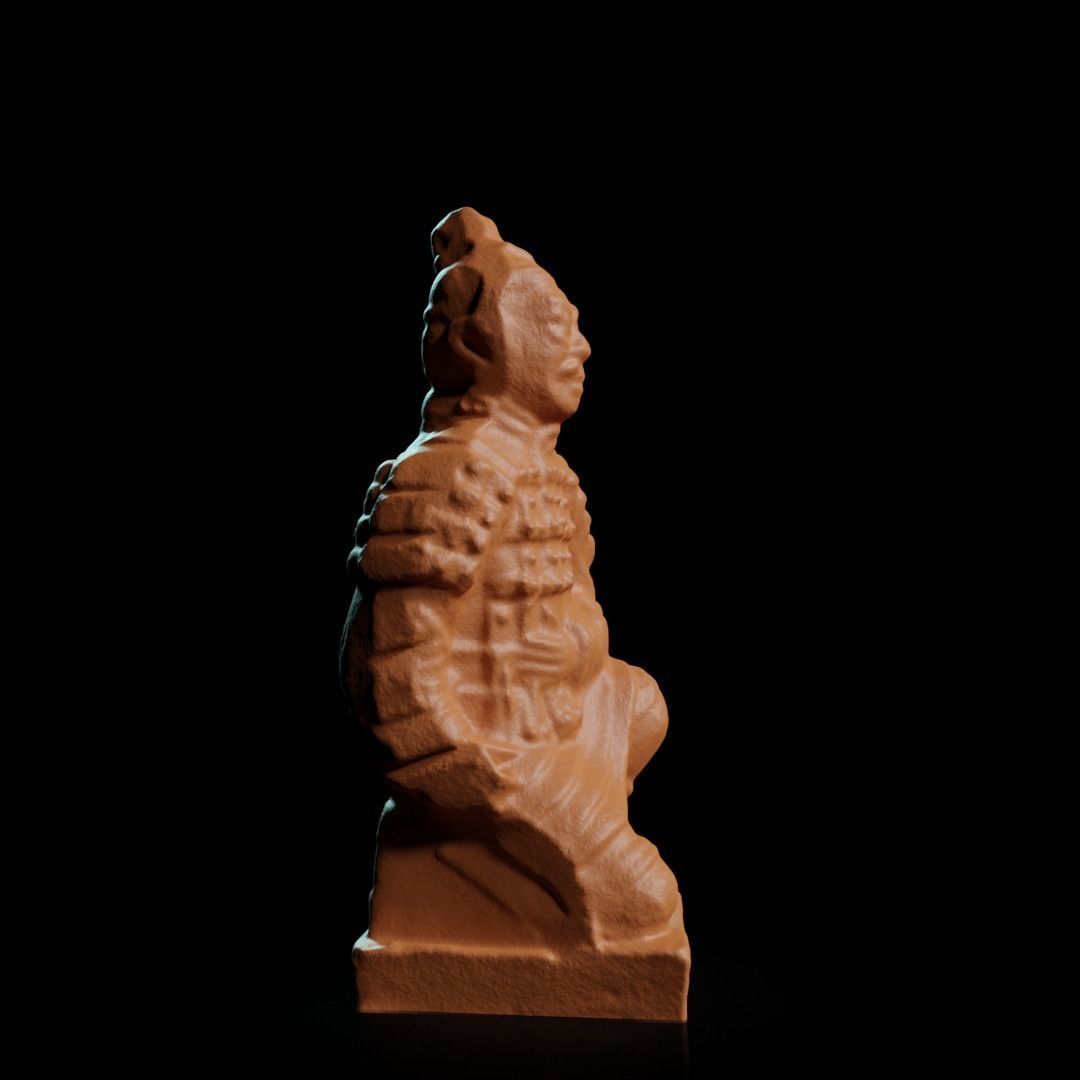 chinese kneeling terracotta warrior figurine  3D print model_2