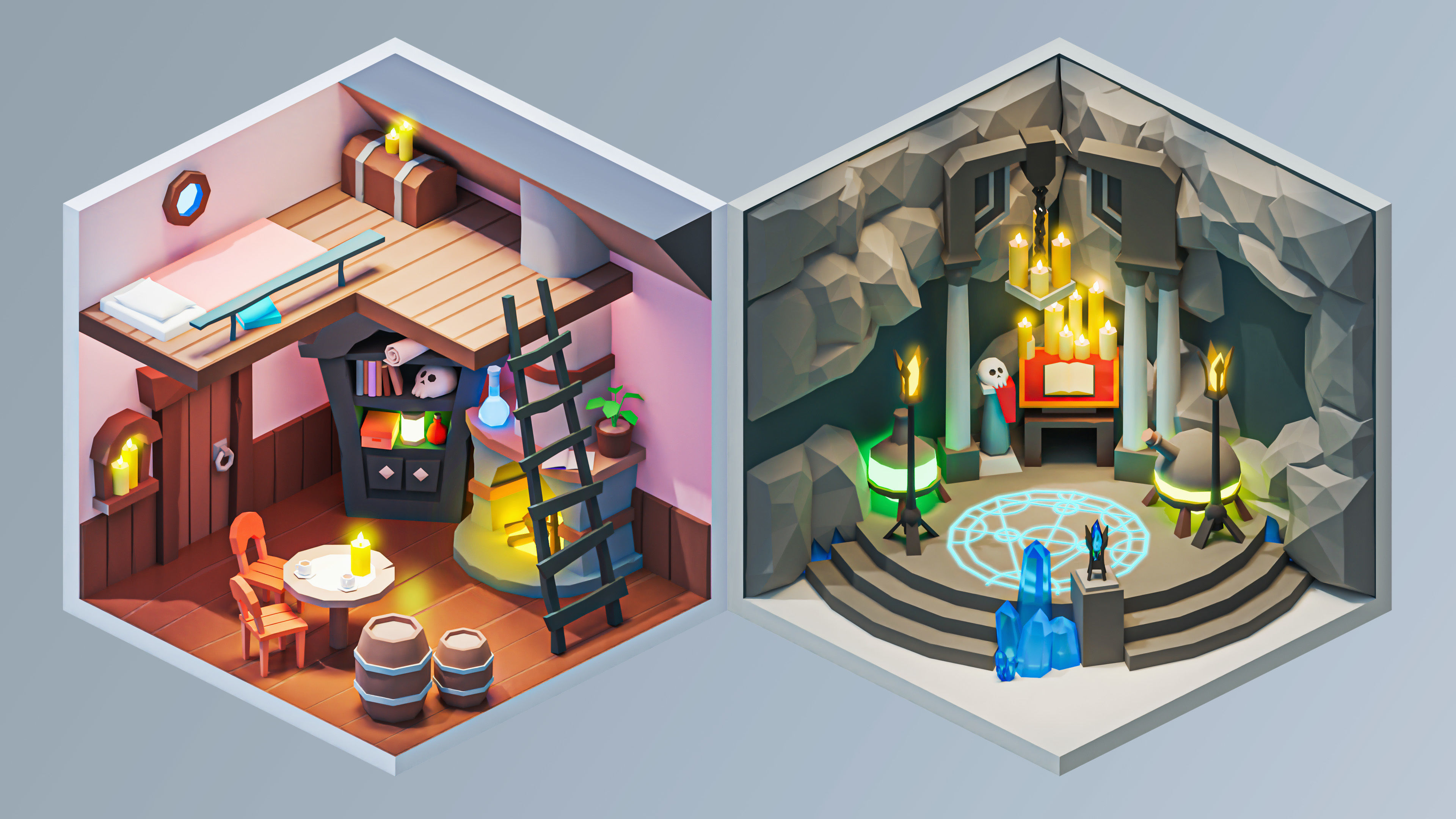 Magic Rooms Low-poly 3D model_13