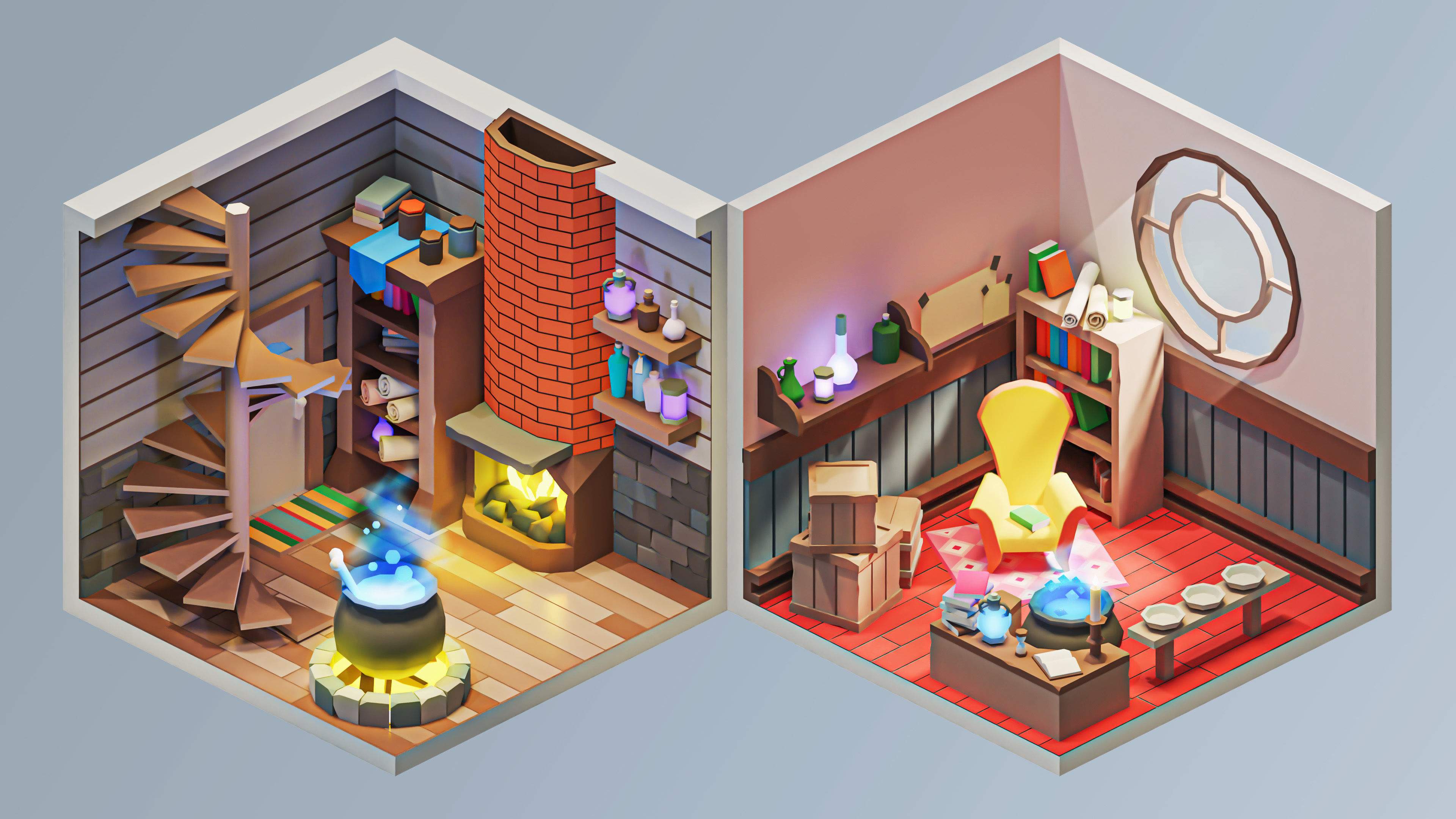 Magic Rooms Low-poly 3D model_15