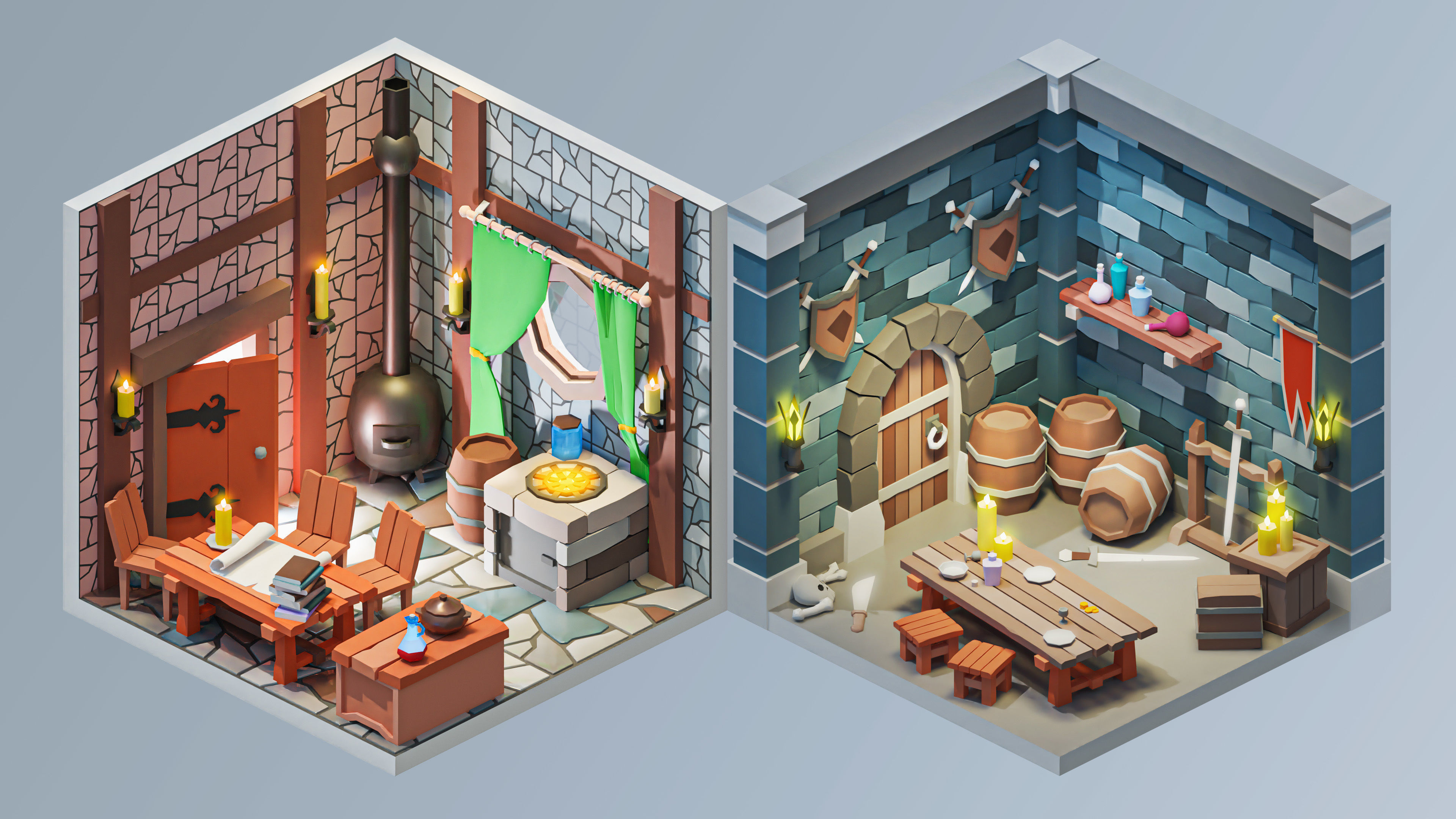 Magic Rooms Low-poly 3D model_16