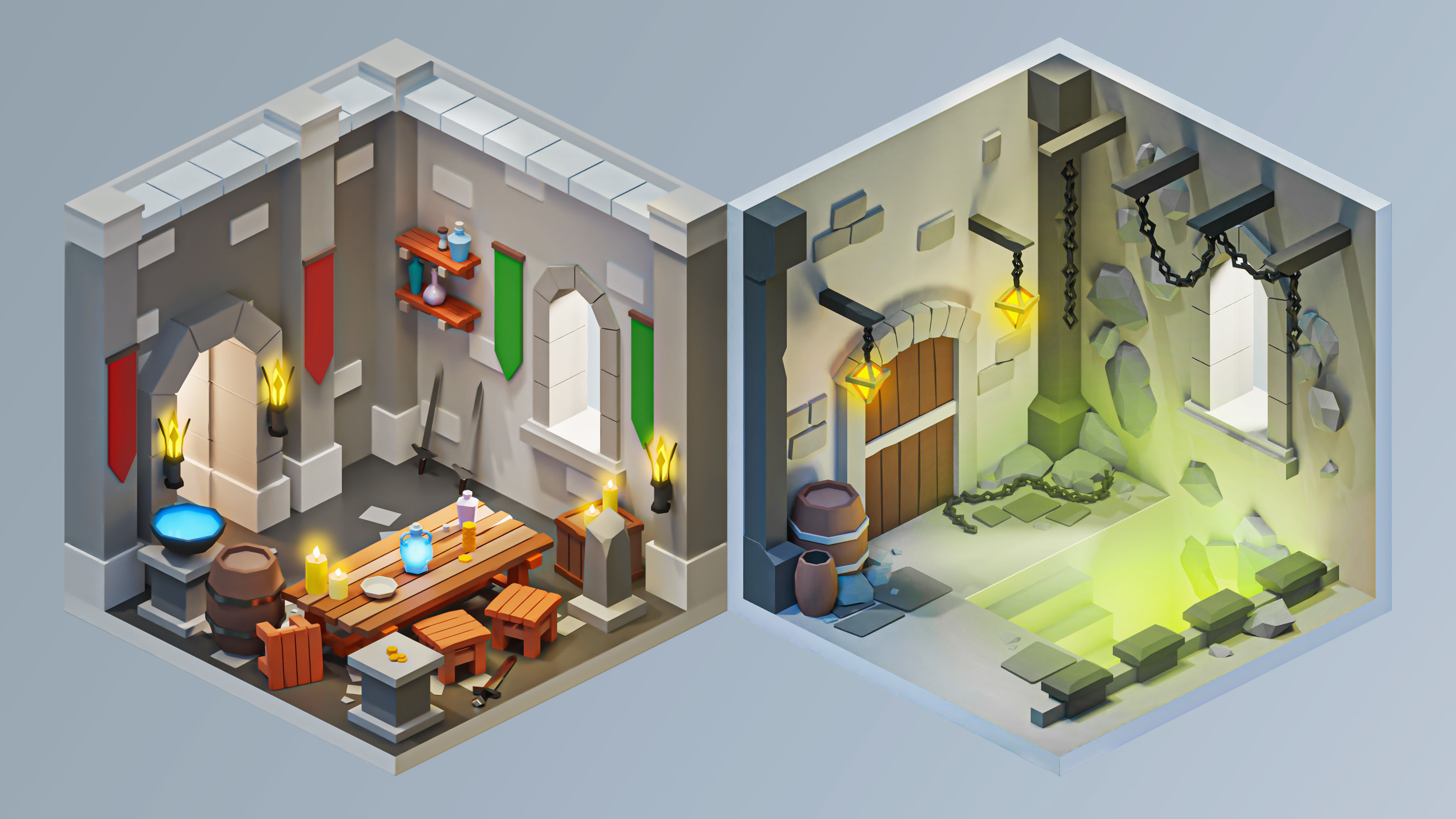 Magic Rooms Low-poly 3D model_9