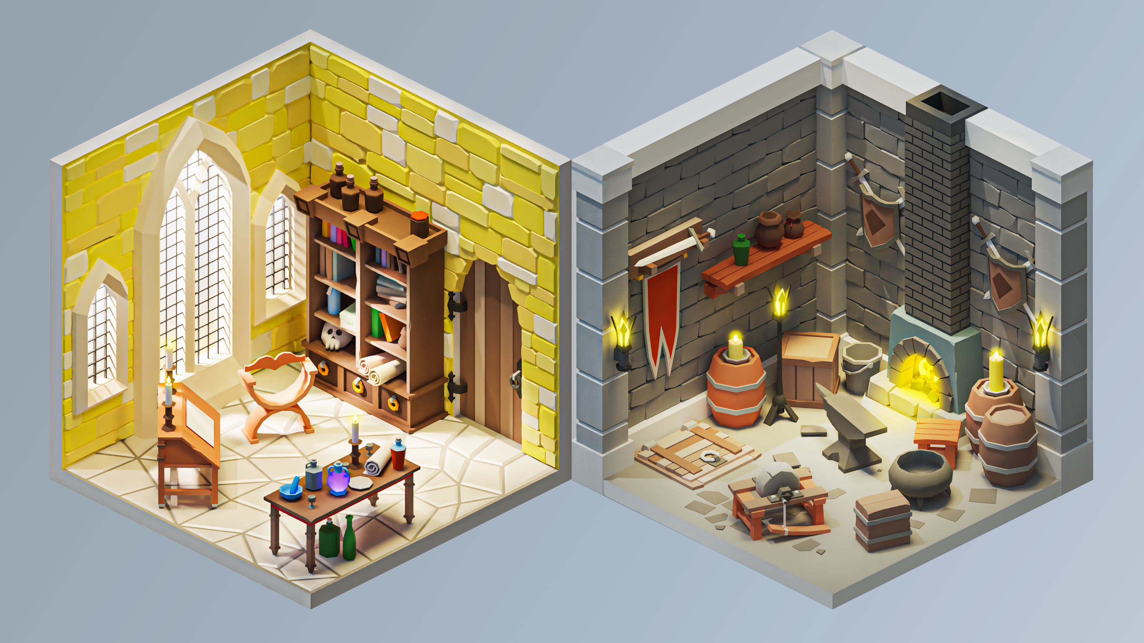 Magic Rooms Low-poly 3D model_10