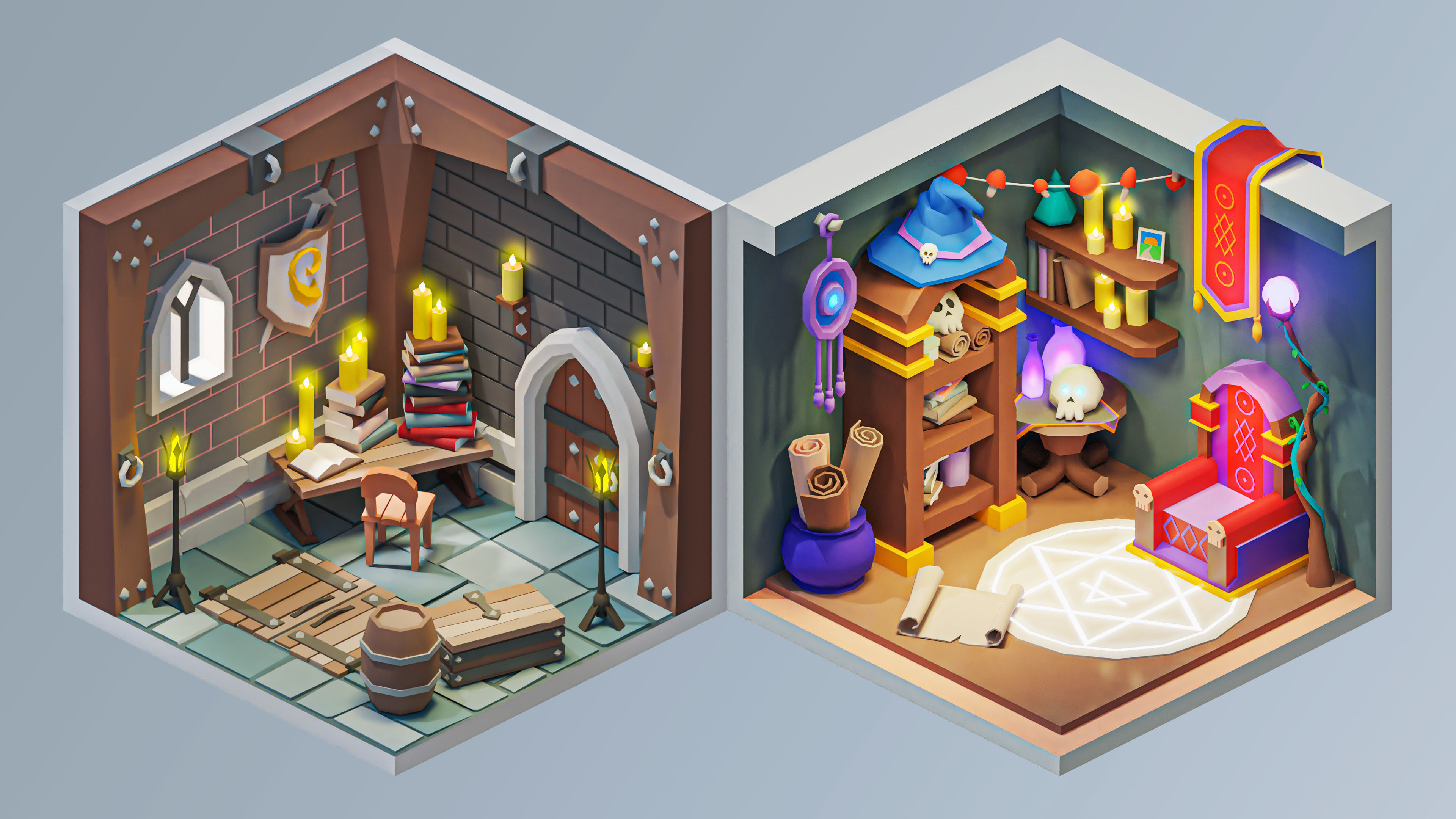 Magic Rooms Low-poly 3D model_5