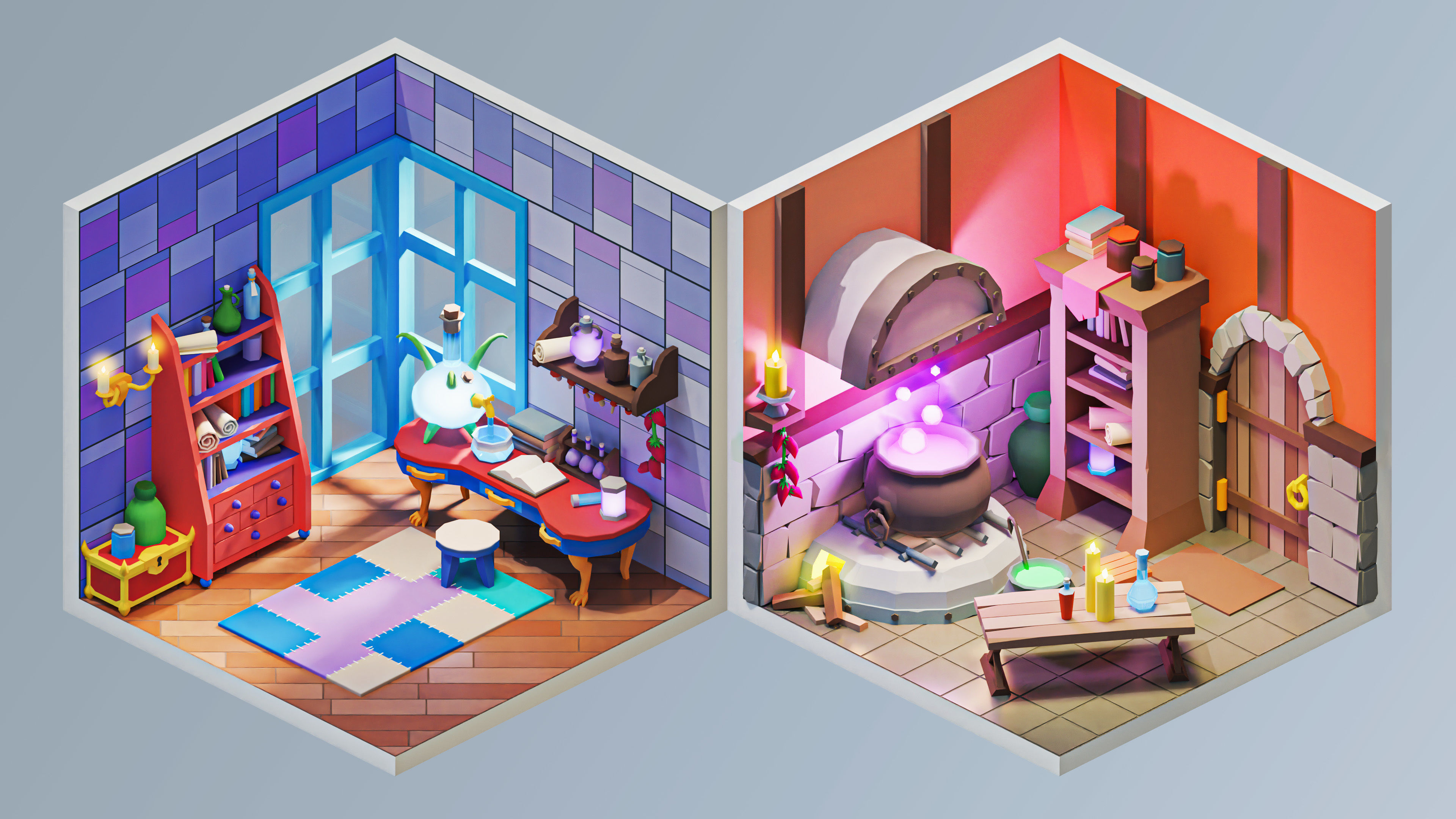 Magic Rooms Low-poly 3D model_8