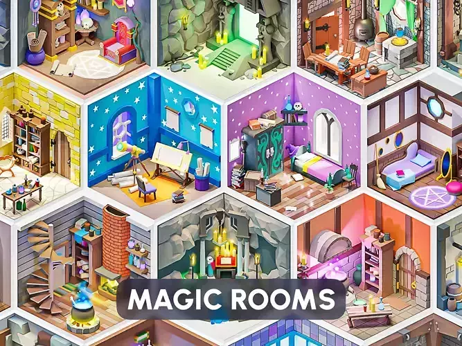 Magic Rooms Low-poly 3D model