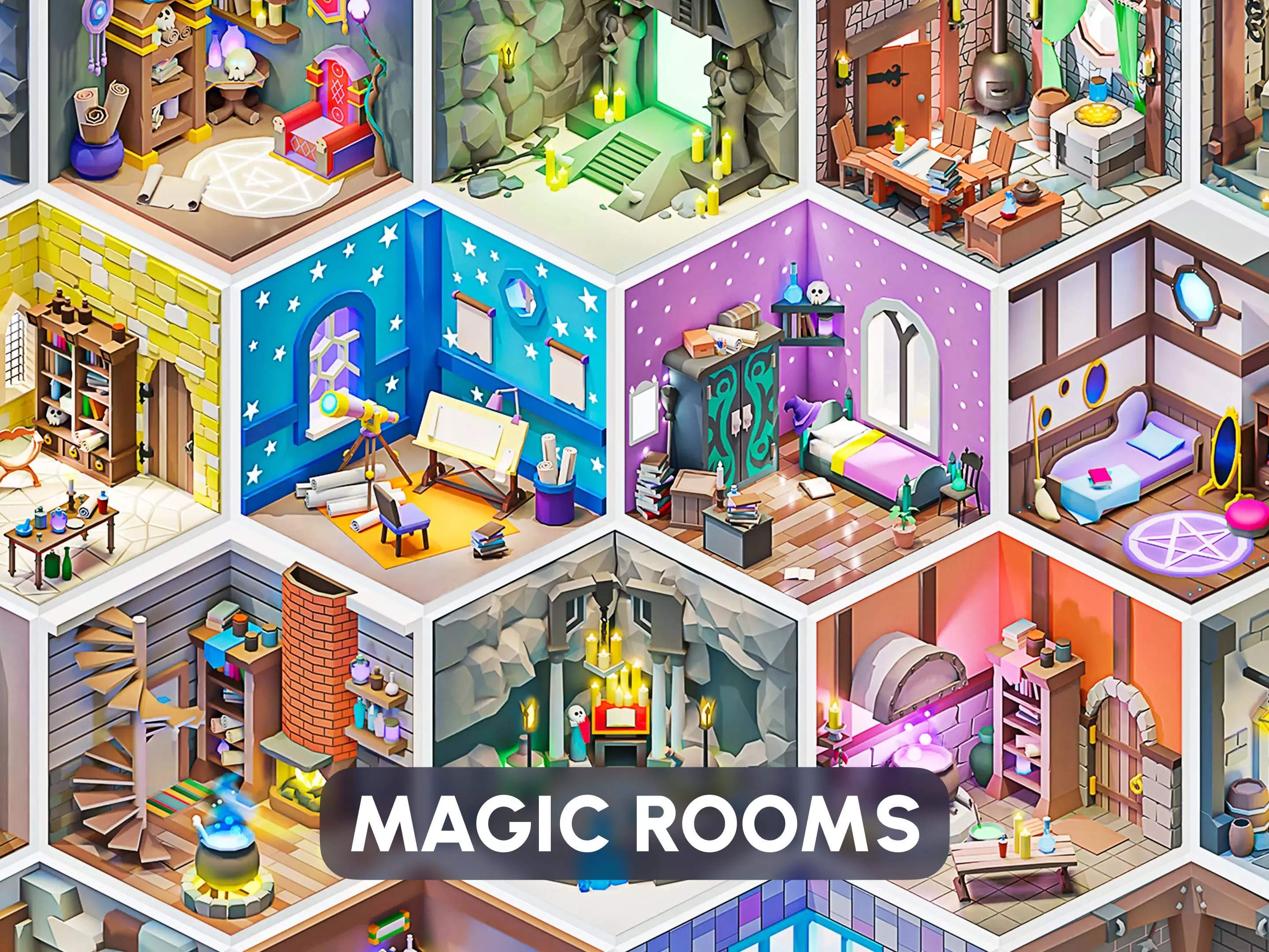 Magic Rooms Low-poly 3D model_0