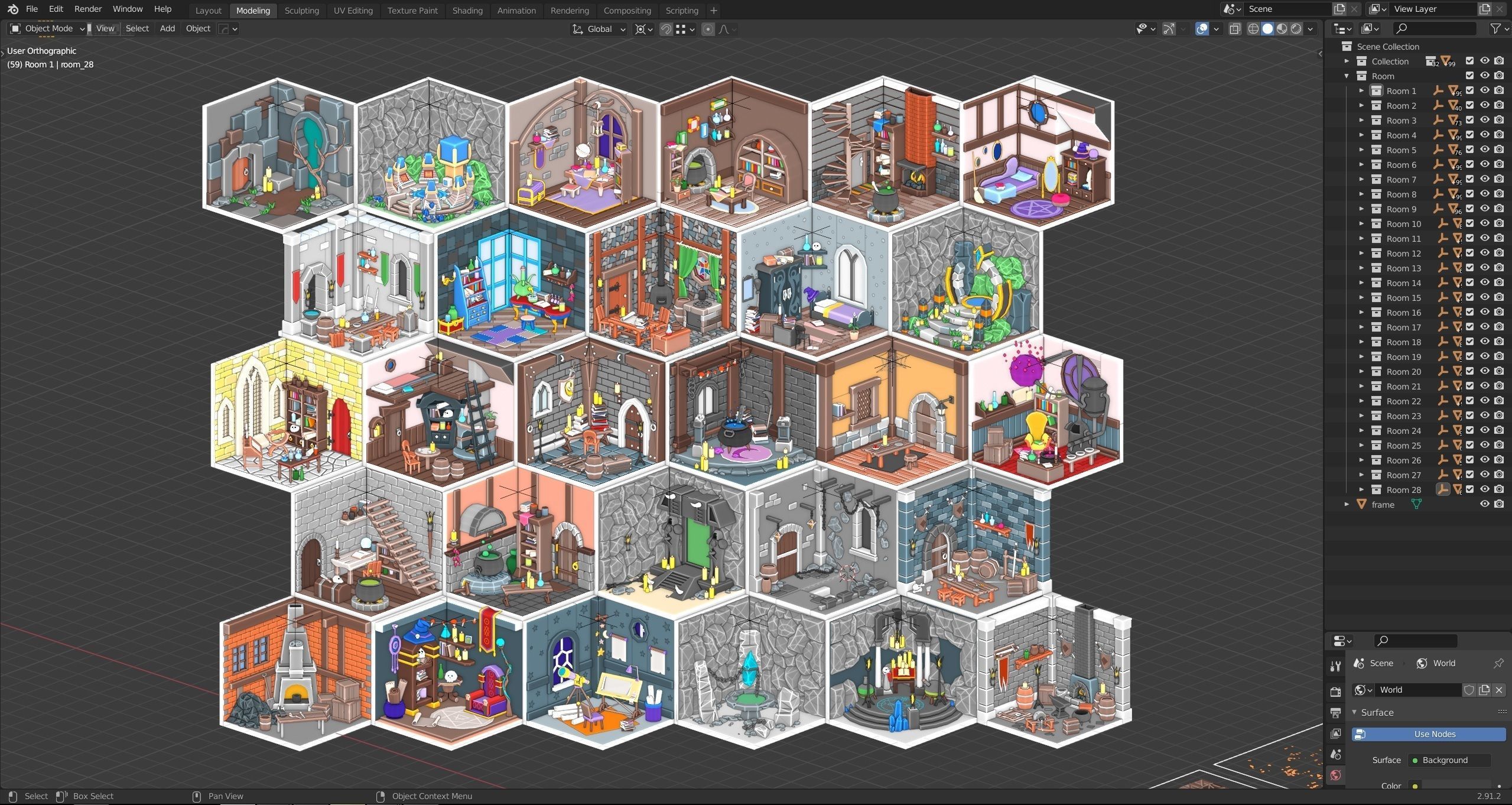 Magic Rooms Low-poly 3D model_17