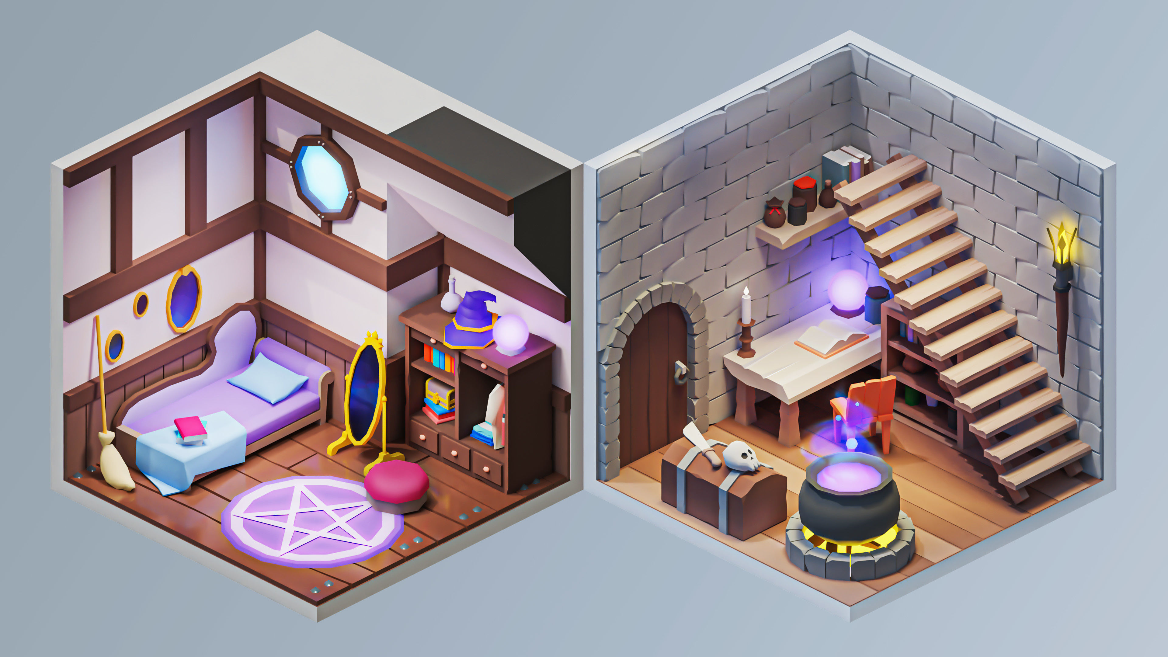 Magic Rooms Low-poly 3D model_11